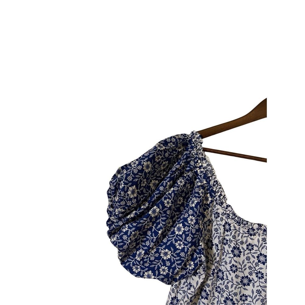 Doen Blue and White Floral Midi Dress - Picture 16 of 16